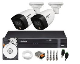 Kit 2 Câmeras Segurança Full Hd 1080p Vhd 1220 B Full Color Full Hd 1080p Dvr Mhdx 4 Ch C/1 TB