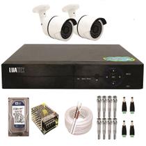 Kit 2 Câmeras Segurança Hd Dvr 4 Canais HD 500Gb