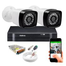 Kit 2 Cameras Segurança Hd Dvr Intelbras mhdx 4ch S/hd