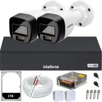 Kit 2 Câmeras Segurança Intelbras Full Color Vhd 1120b Dvr 4ch Full hd 1TB Colorida noite