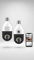 Kit 2 Câmeras Segurança Lâmpada Dupla Lente Wifi 2MP