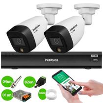 Kit 2 Câmeras Segurança VHD 1220 B Full Color Full HD 1080p Gravador iMHDX 3108 8 Canais Com Hd