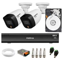 Kit 2 Câmeras Segurança VHD 1220 B Full Color Full HD 1080p Gravador iMHDX 3108 8 Canais HD