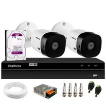 Kit 2 Câmeras Segurança VHL 1220 B Full HD 1080 DVR Gravador Intelbras MHDX 1204 4 Canais 1TB Purple