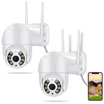 Kit 2 Câmeras Segurança Visão Noturna Teto Parede Wifi app - Jortan