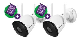 Kit 2 Câmeras Wi-fi Intelbras Im5s Com Cartao 32gb Fullhd
