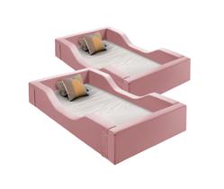 Kit 2 Caminha Infantil modelo Montessori em Espuma D 26 Desmontável tecido Suede
