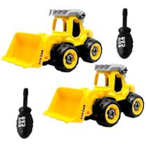 Kit 2 Caminhão e Trator Educativo Montar com Chave Infantil