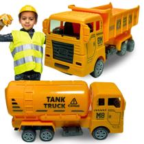 Kit 2 Caminhões Fricção Brinquedo Menino Presente Carrinho