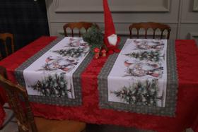 Kit 2 Caminhos de Mesa Estampa Natal 1,30x0,50 Sala de Jantar, Decoração de Cozinha