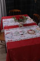 Kit 2 Caminhos de Mesa Natalino 1,30x0,50 Estampa Exclusiva Sala de Jantar, Decoração de Cozinha
