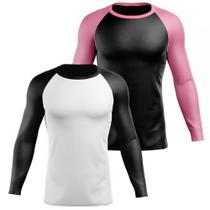 Kit 2 Camisa Blusa Térmica Manga Longa Dryfit Academia Treino Pescaria Esportiva Fitness Solar UV+50