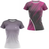 Kit 2 Camisa Caminhada Academia Fitness Blusa Dry fit Leve e confortável para Corrida treino