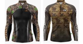 Kit 2 Camisa de Pesca Camuflada Manga Longa King Com Proteção Solar UV50+ Kit 2 Camisa de Pesca Camuflada Manga Longa King Com Proteção Solar UV50+