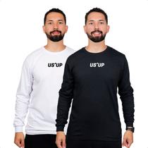 Kit 2 Camisa Manga Longa Para Frio Quentinha Algodão Premium