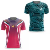 Kit 2 Camisa Masculina Academia Pro Fit Estampada Musculação Corrida Fitness