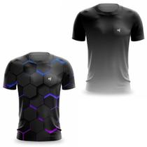 Kit 2 Camisa Masculina Dry Fitness Funcional Ciclismo Camiseta Academia Ciclismo Beach Tennis