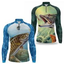 Kit 2 Camisa Pesca Masculina Proteção UV50 Camiseta de Pescaria Manga Longa Secagem rapida