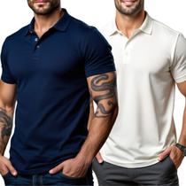 Kit 2 Camisa Polo Masculina Alta Qualidade Lisa Malha Piquet Kit 2 Camisa Polo Masculina Alta Qualidade Lisa Malha Piquet