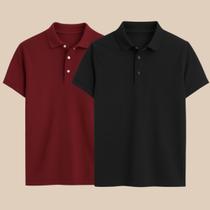 Kit 2 Camisa Polo Masculina Básica Elegante com Botões Estilo Casual e Conforto Todo Dia!