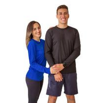 Kit 2 Camisa Proteção UV 50 Blusa Solar Manga Longa Térmica Preta Azul Royal Pescaria Ciclismo Praia