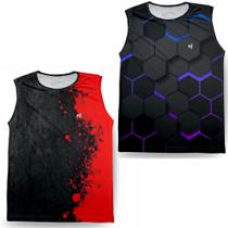Kit 2 Camisa Regata Dry Masculina Academia Camiseta Fitness Musculação Treino Proteção UV Corrida