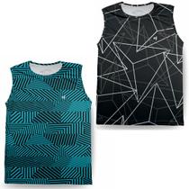 Kit 2 Camisa Regata Dry Masculina Academia Camiseta Fitness Musculação Treino Proteção UV Corrida