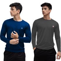 Kit 2 Camisa Térmica Masculina Manga Longa Uv Proteção Pronta Entrega Kit 2 Camisa Térmica Masculina Manga Longa Uv Proteção Pronta Entrega