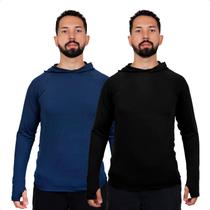 Kit 2 Camisa Termica Segunda Pele Moto Uv Frio Calor Capuz