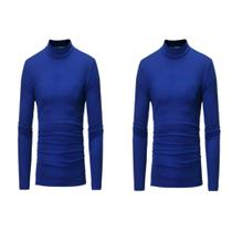 Kit 2 Camisas Blusa Gola Baixa Careca Premium Masculino com Manga Longa Proteção Solar UV 50+ UVA e UVB