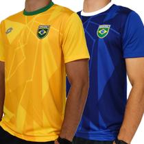 Kit 2 Camisas Brasil Lotto Amarela e Azul - Masculino
