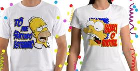 Kit 2 Camisas Casal Marge e Homer em Algodão Carnaval