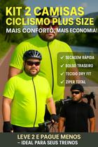 Kit 2 Camisas Ciclismo Masculina Plus Size Dry Fit GG XG XGG Secagem Rápida e Bolso Traseiro Kit 2 Camisas Ciclismo Masculina Plus Size Dry Fit GG XG XGG Secagem Rápida e Bolso Traseiro