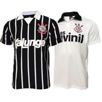 Kit 2 Camisas Corinthians Retro Anos 90 Históricas - Masculino