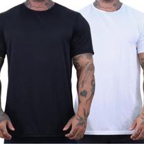 Kit 2 Camisas Dry-Fit Unissex Básicas Preto E Branco - Casual Treino Academia Esportes Exercícios Co