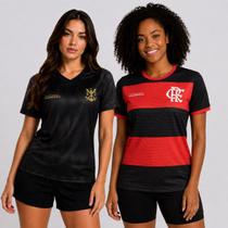Kit 2 Camisas Flamengo Emoção e Energia Feminina Preta Kit 2 Camisas Flamengo Emoção e Energia Feminina Preta