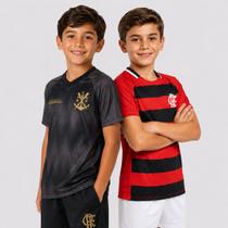 Kit 2 Camisas Flamengo Manto e Energia Infantil Vermelho e Preto Kit 2 Camisas Flamengo Manto e Energia Infantil Vermelho e Preto