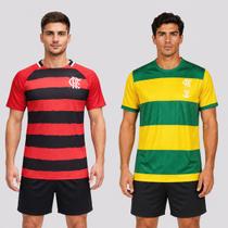 Kit 2 Camisas Flamengo Pairar e Manto Vermelho e Amarelo Kit 2 Camisas Flamengo Pairar e Manto Vermelho e Amarelo