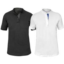 Kit 2 Camisas Gola Padre Masculina Slim 100% Algodão Lisa - MT Clothing