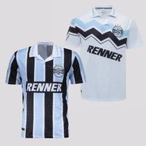 Kit 2 Camisas Grêmio Retrô 1995 Tricolor e Branca