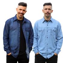Kit 2 Camisas Jeans Manga Longa Elegância e Versatilidade para Qualquer Ocasião!