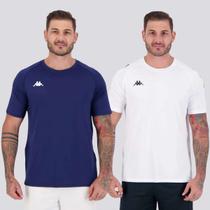 Kit 2 Camisas Kappa Garret Branca e Marinho