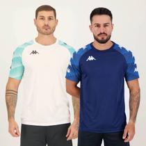 Kit 2 Camisas Kappa Raglany Marinho e Branca