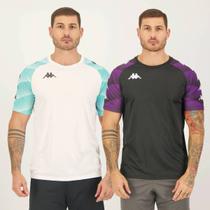 Kit 2 Camisas Kappa Raglany Preta e Branca