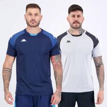 Kit 2 Camisas Kappa Sammy Cinza e Marinho