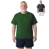 Kit 2 Camisas Masculina Manga Curta Plus Size Malha Fria