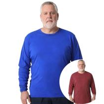 Kit 2 Camisas Masculina Manga Longa Plus Size Malha Fria Kit 2 Camisas Masculina Manga Longa Plus Size Malha Fria