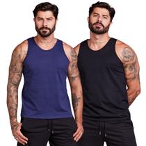 Kit 2 Camisas Masculina Regata 100% Algodão