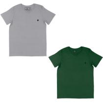 Kit 2 Camisas Meia Manga em Algodão Masculina Plus Size cmk3