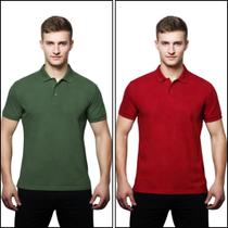 Kit 2 Camisas Polo Masculina Piquet 100% poliéster